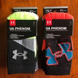 2 brand new 3 packs Under Armour boys socks